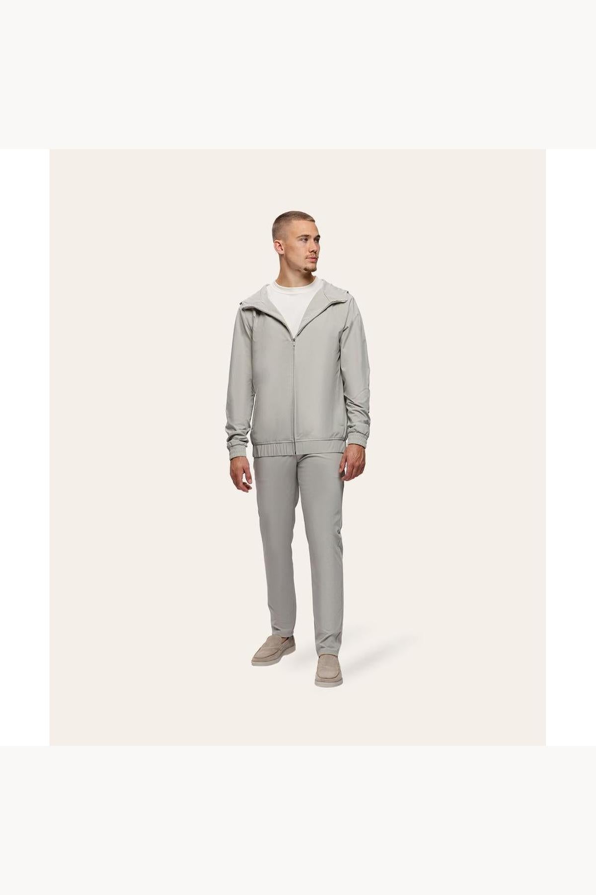 Tracksuit Jacket with Hood Sand