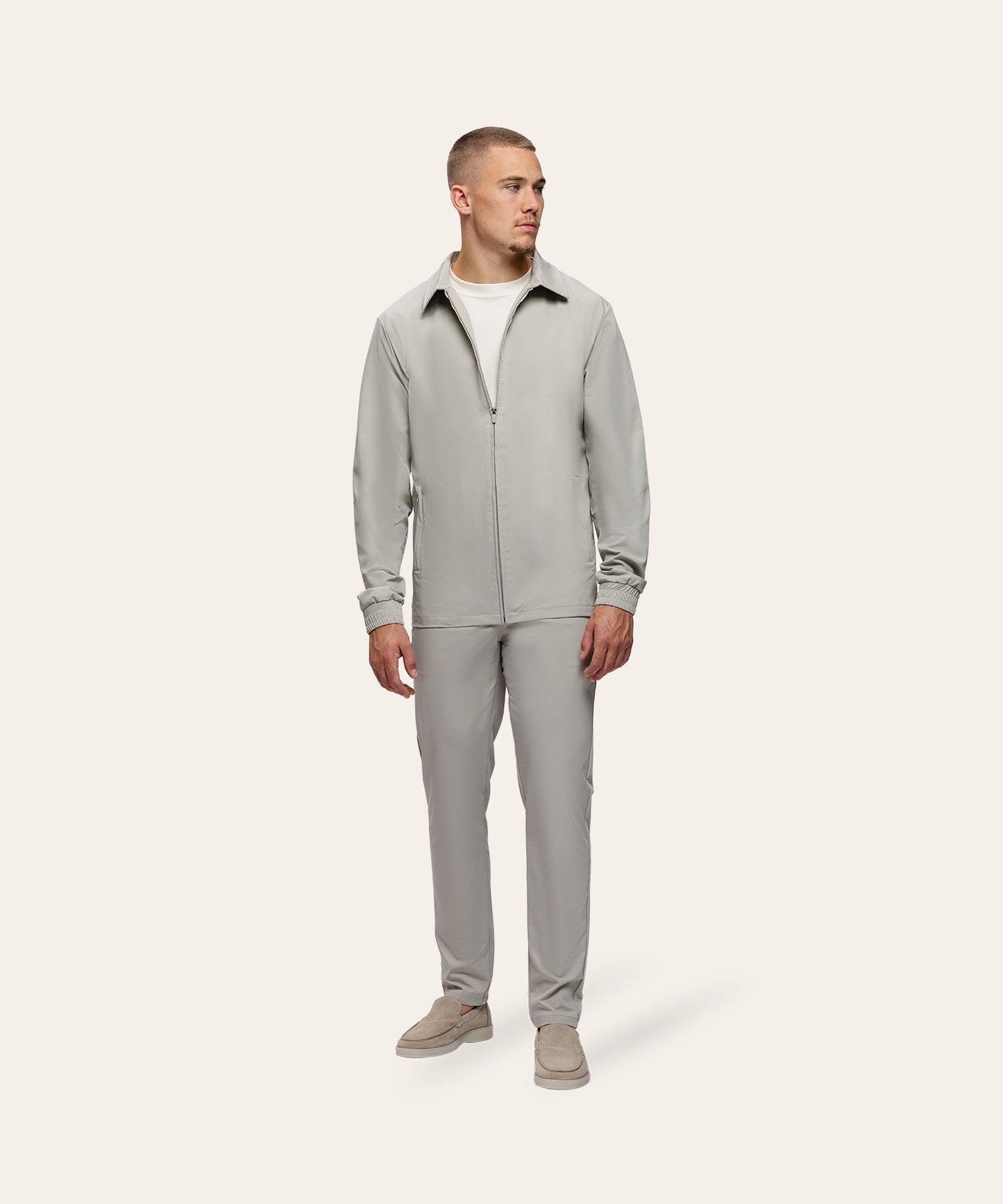 Tracksuit Jacket with Collar Sand