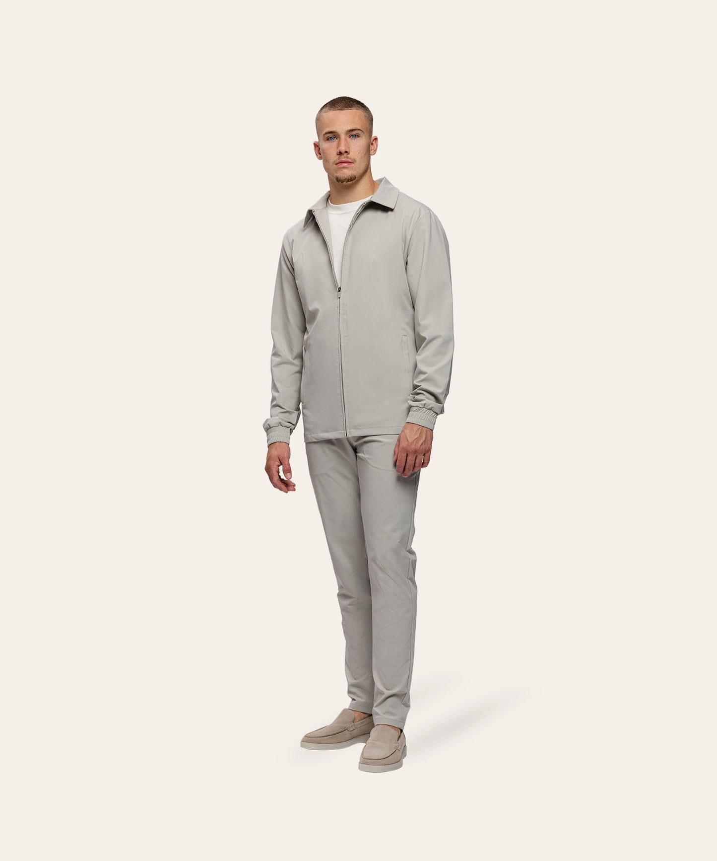 Tracksuit Jacket with Collar Sand