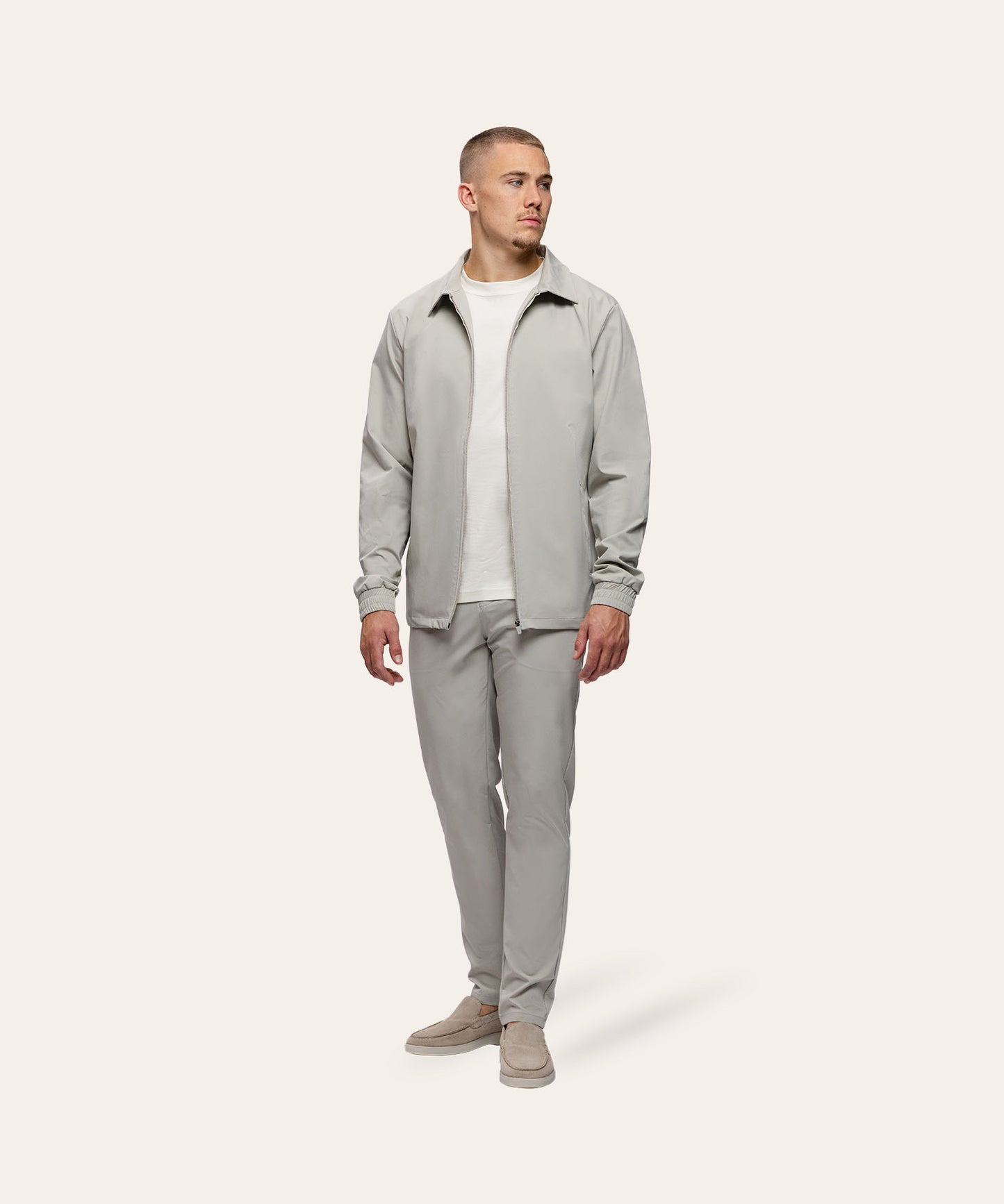 Tracksuit Jacket with Collar Sand