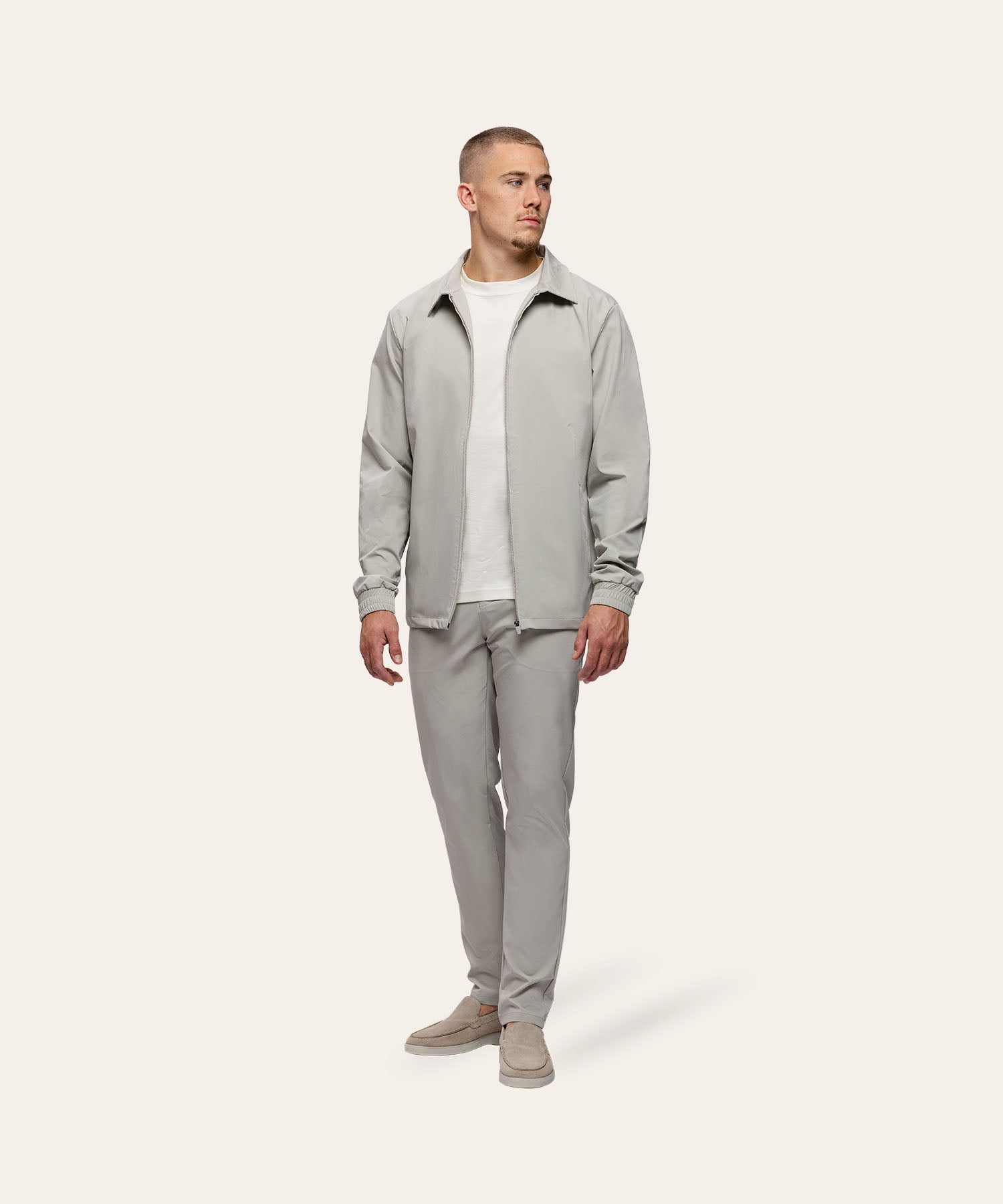Tracksuit Jacket with Collar Sand