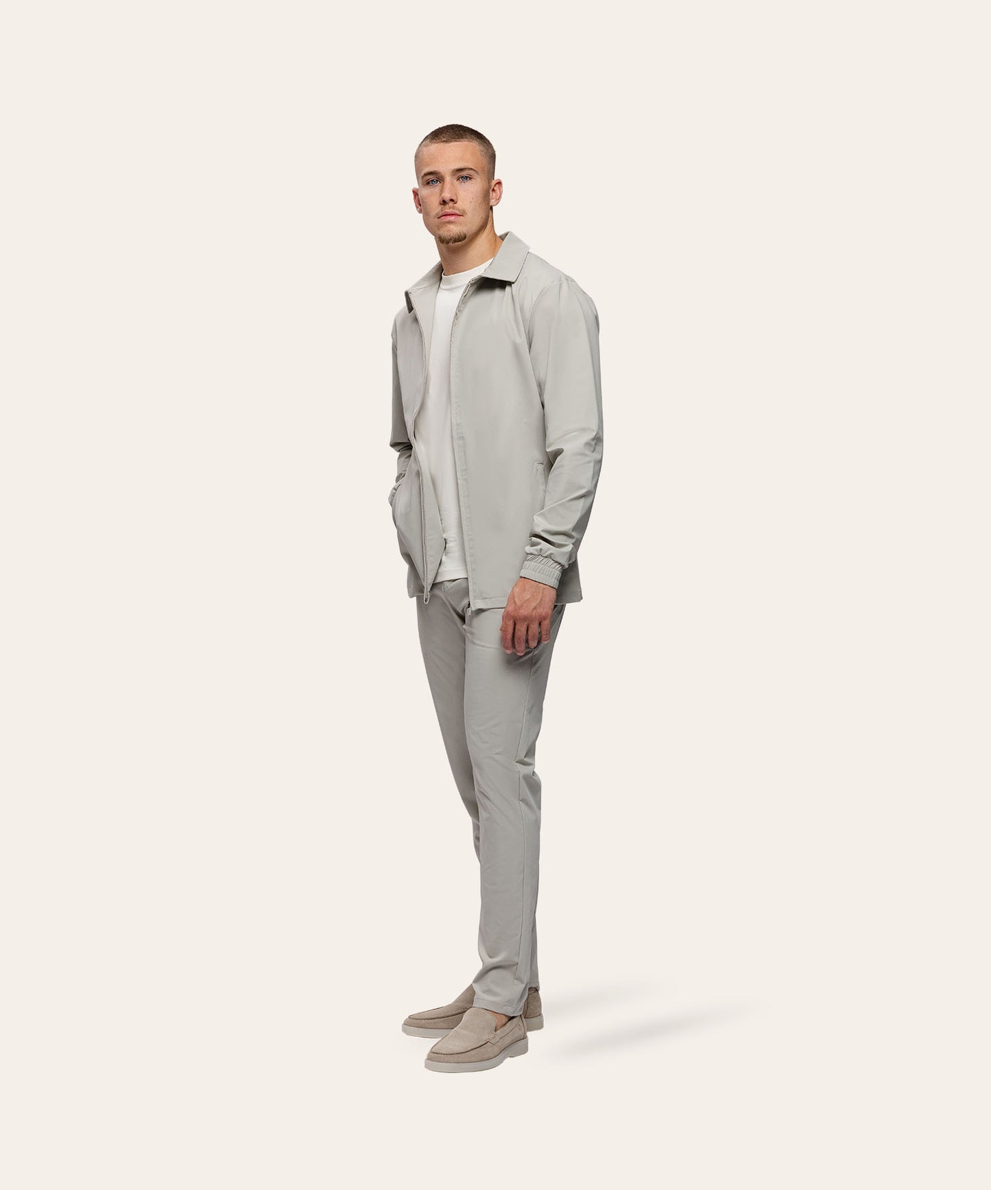 Tracksuit Jacket with Collar Sand