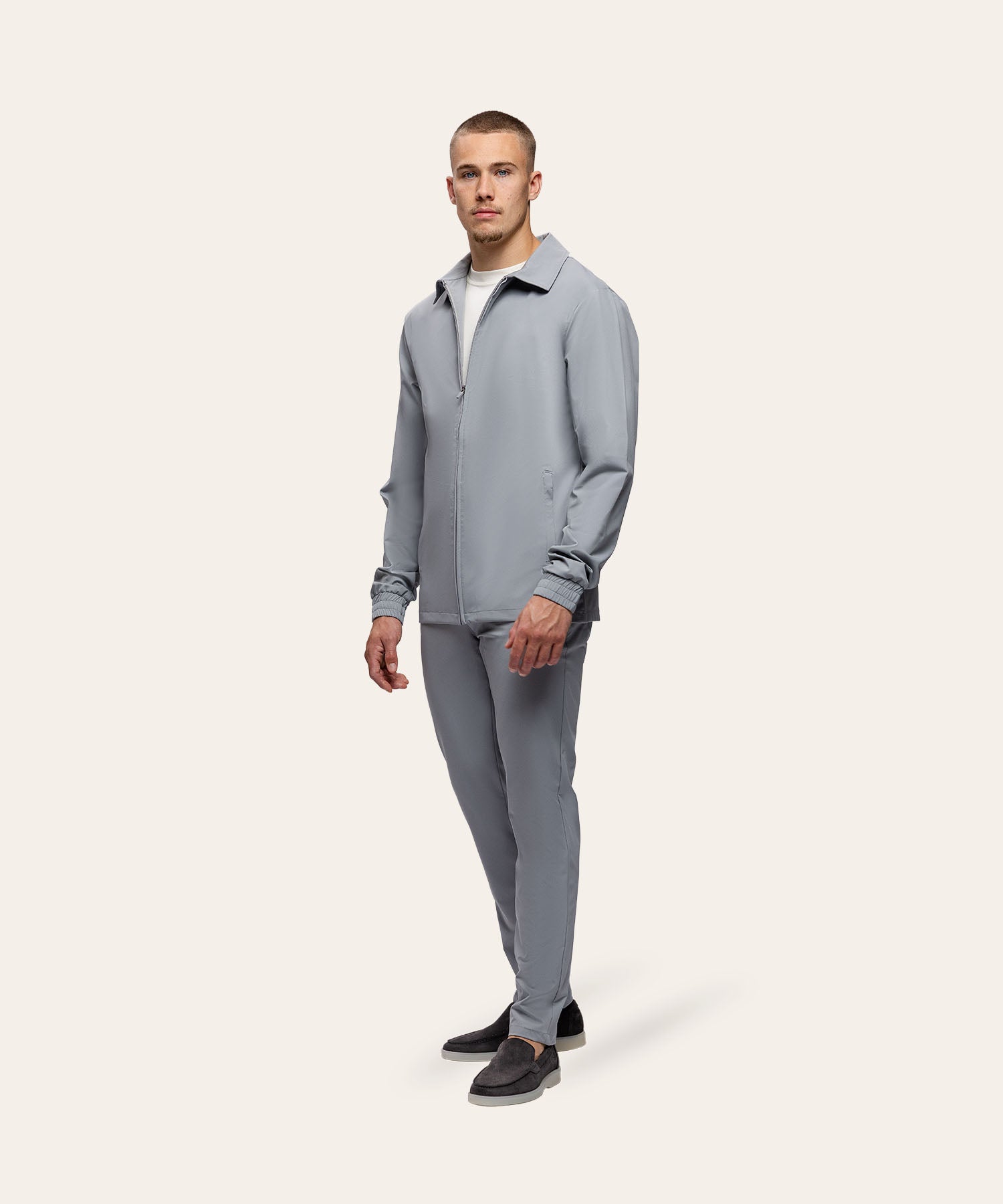 Tracksuit Jacket with CollarLight Grey