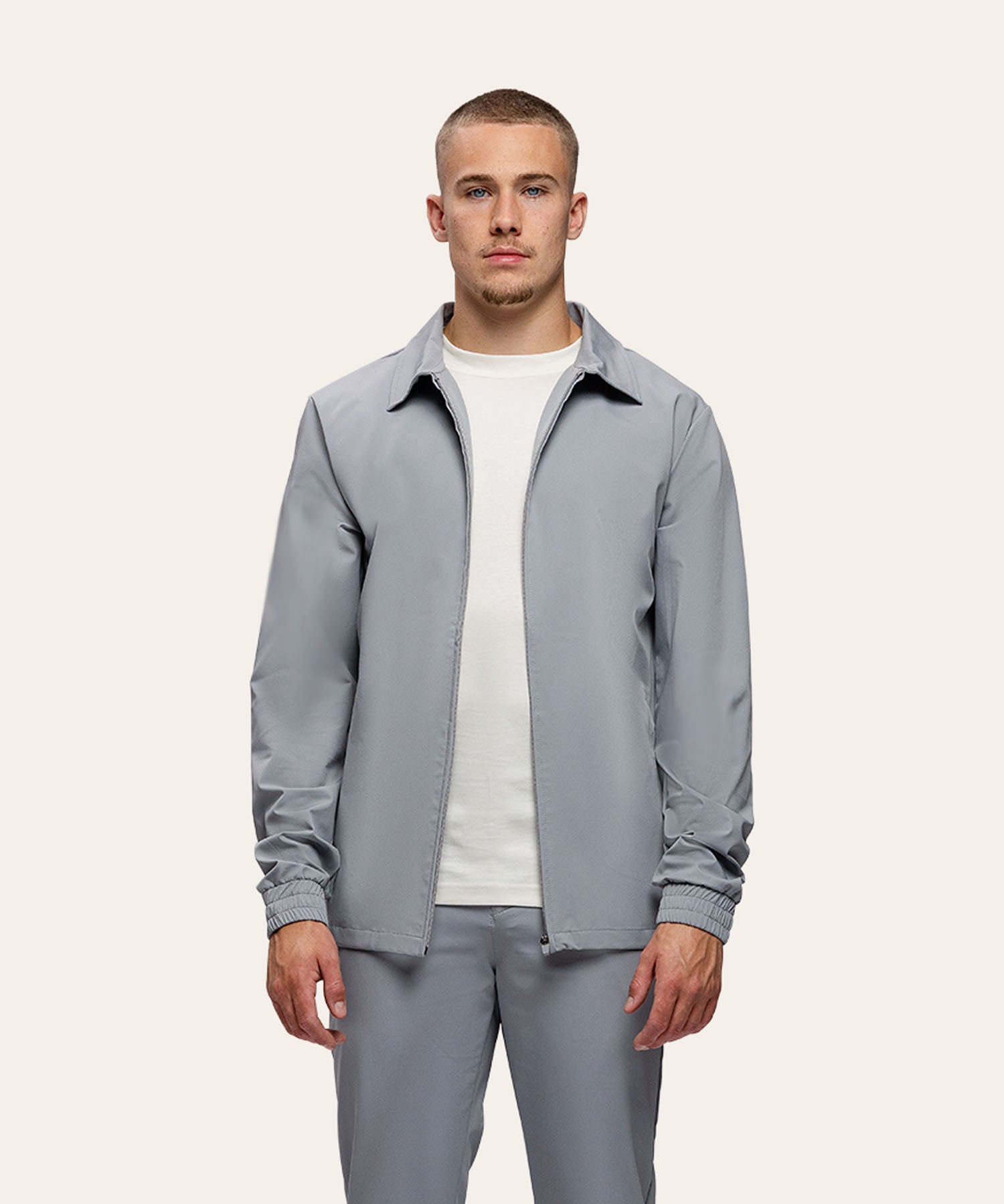 Tracksuit Jacket with CollarLight Grey