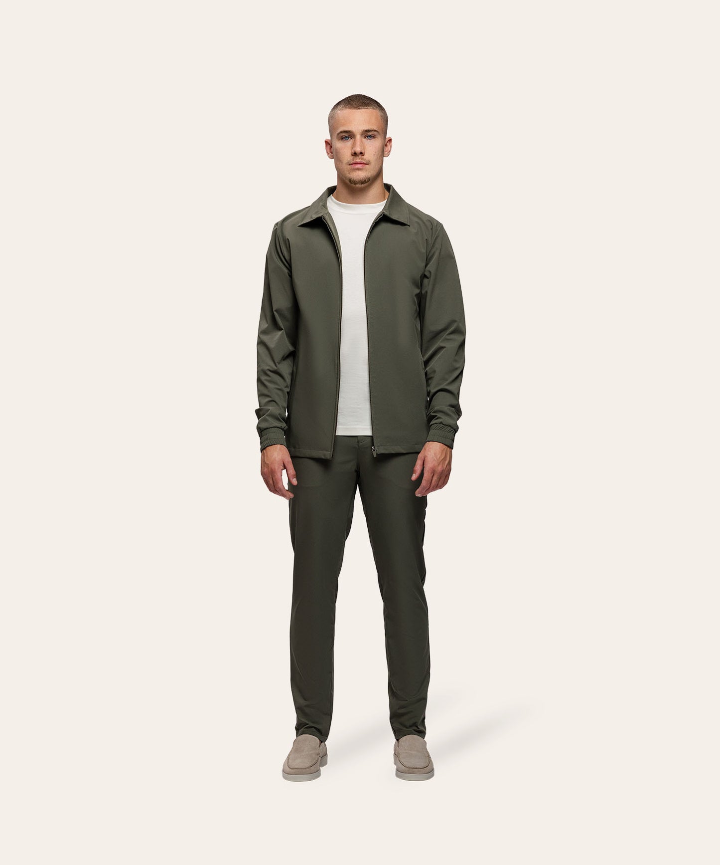 Tracksuit Jacket with Collar Olive