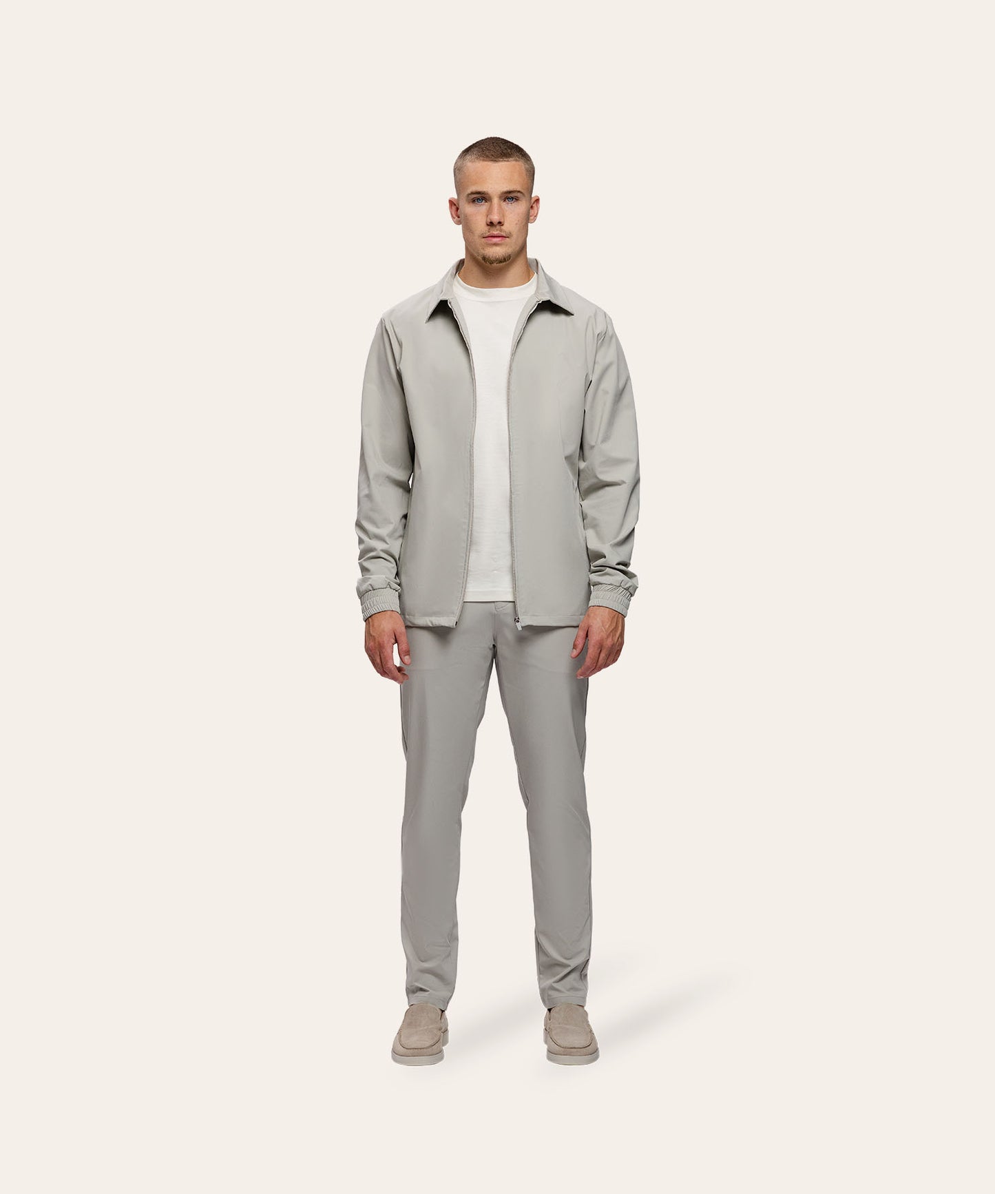Tracksuit Jacket with Collar Sand