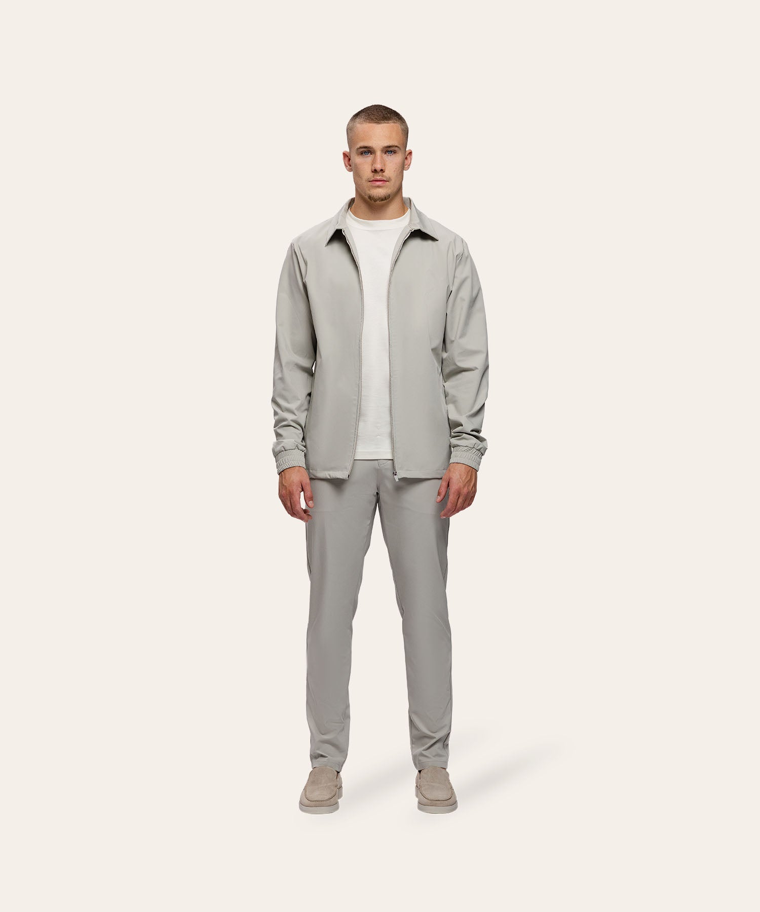 Tracksuit Jacket with Collar Sand