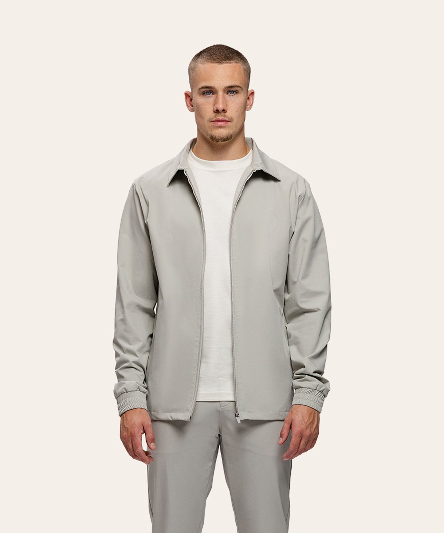 Tracksuit Jacket with Collar Sand