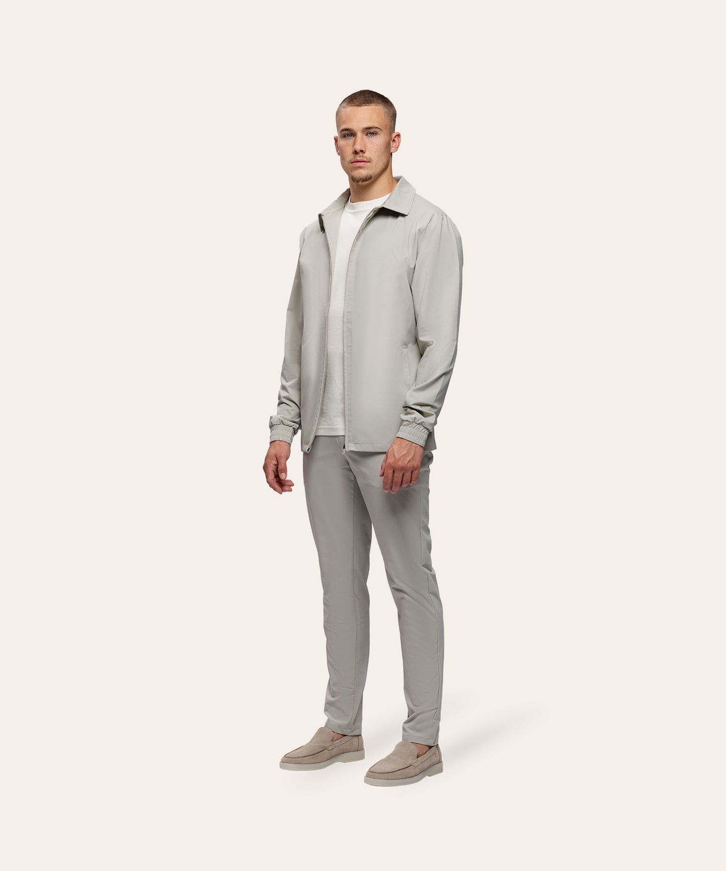 Tracksuit Jacket with Collar Sand
