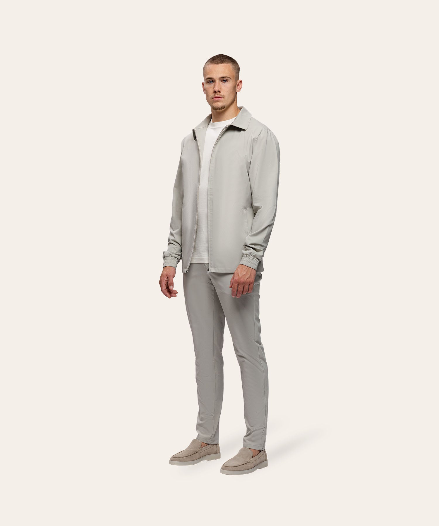 Tracksuit Jacket with Collar Sand