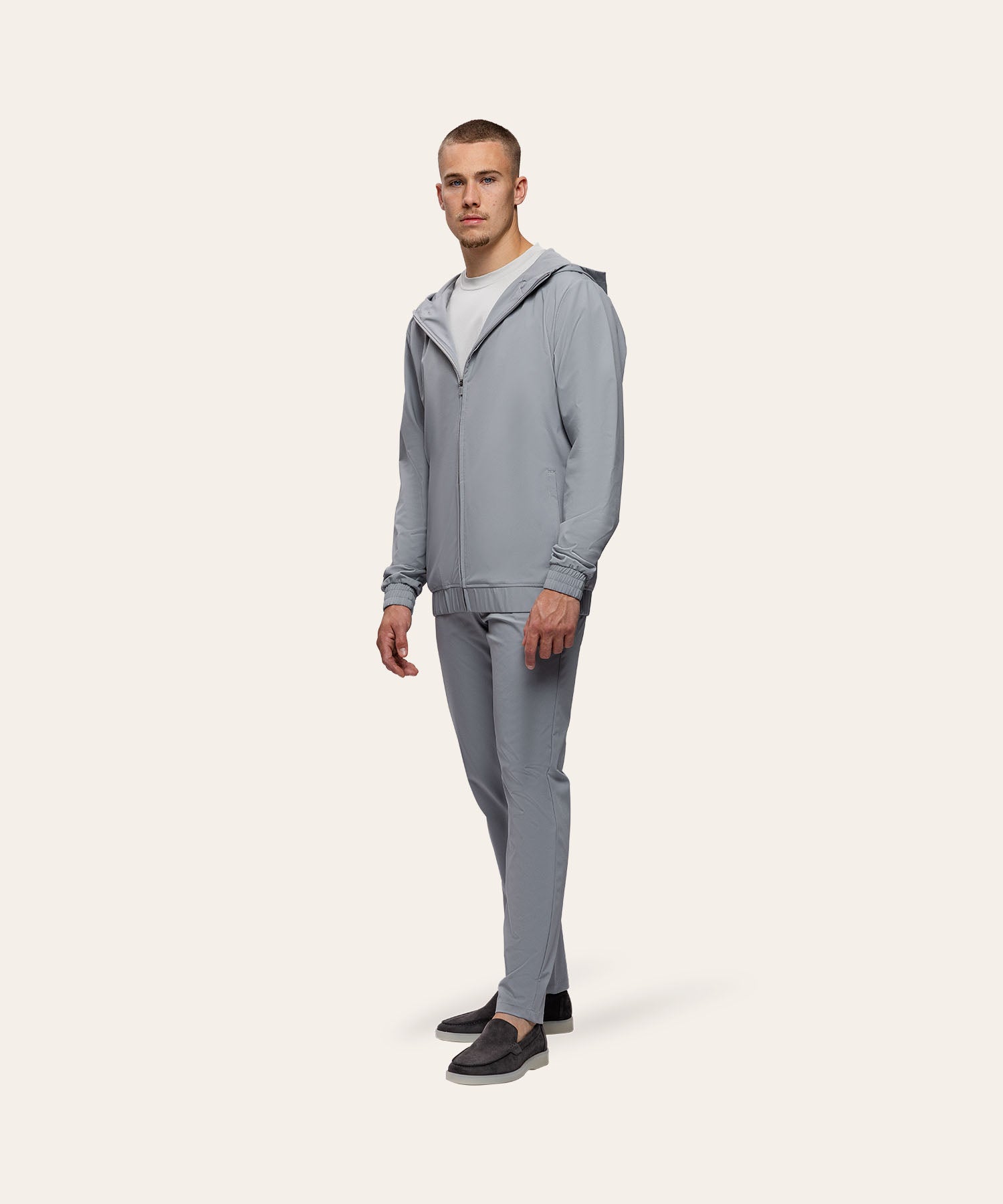 Tracksuit Jacket with Hood Light Grey