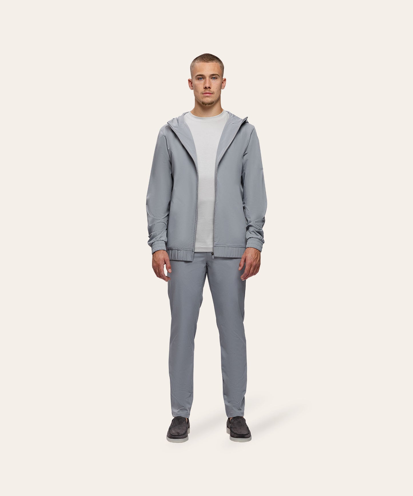 Tracksuit Jacket with Hood Light Grey