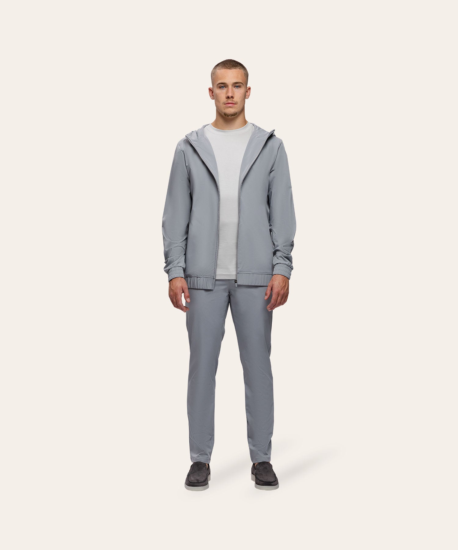 Tracksuit Jacket with Hood Light Grey