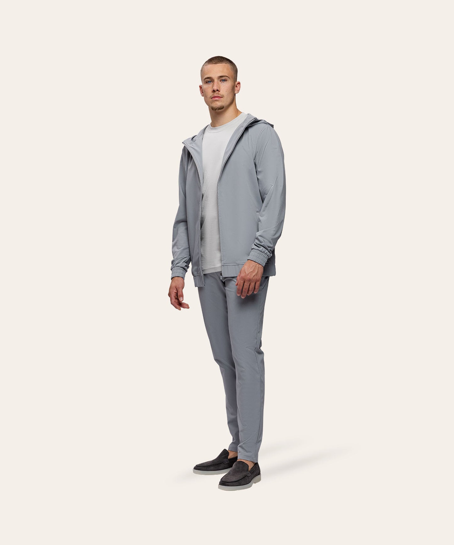 Tracksuit Jacket with Hood Light Grey