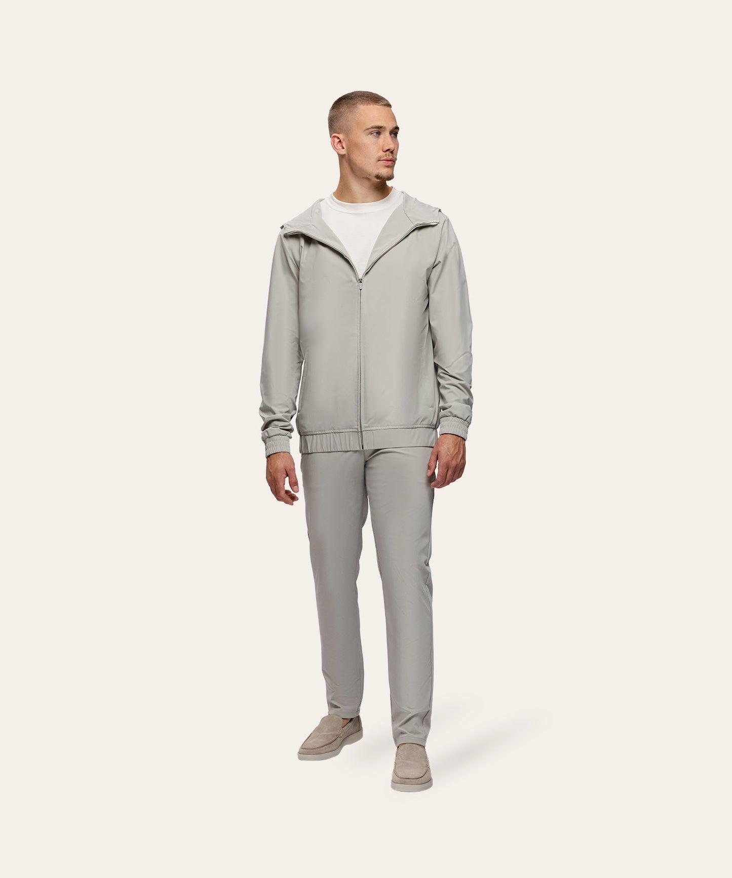 Tracksuit Jacket with Hood Sand