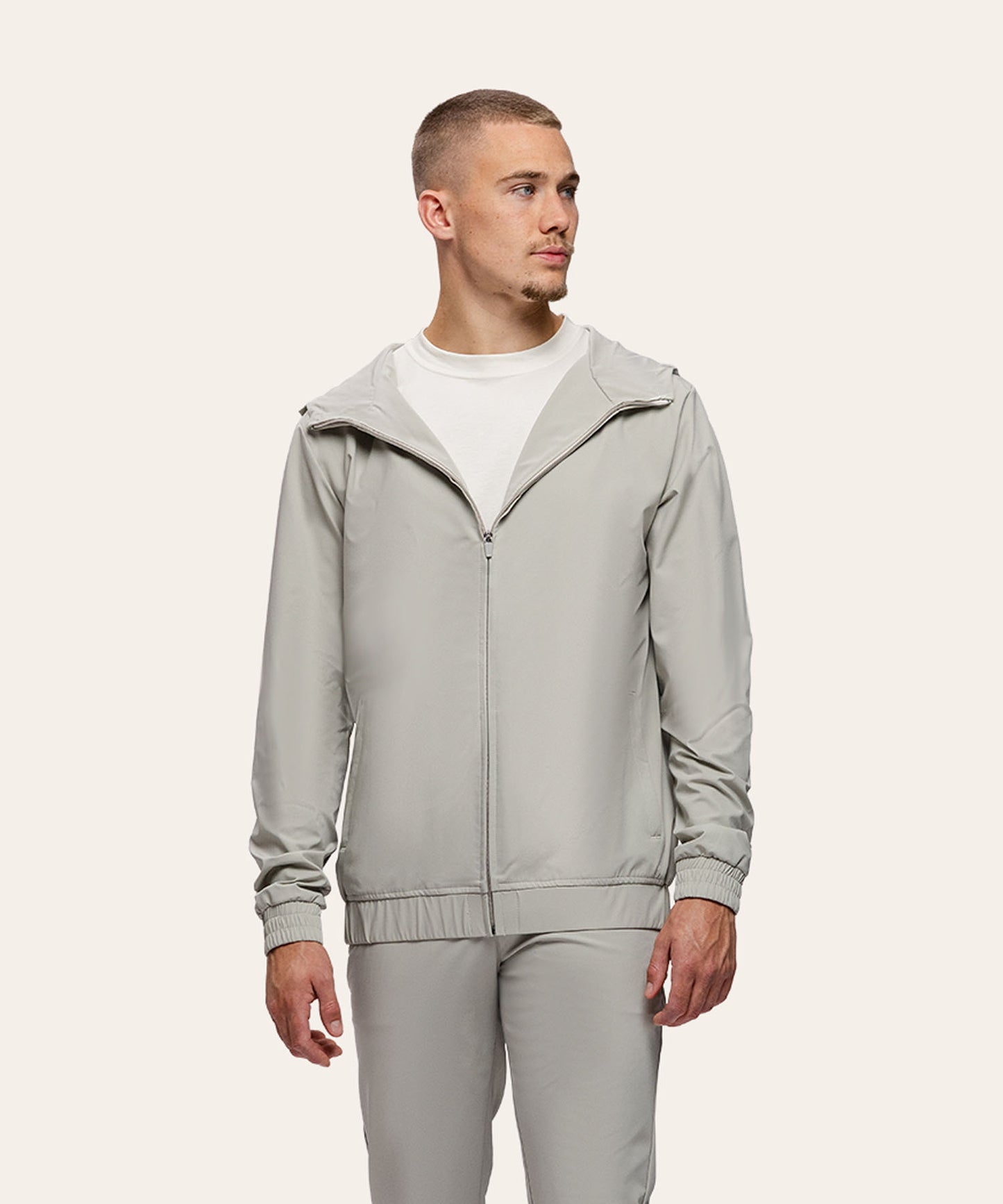 Tracksuit Jacket with Hood Sand