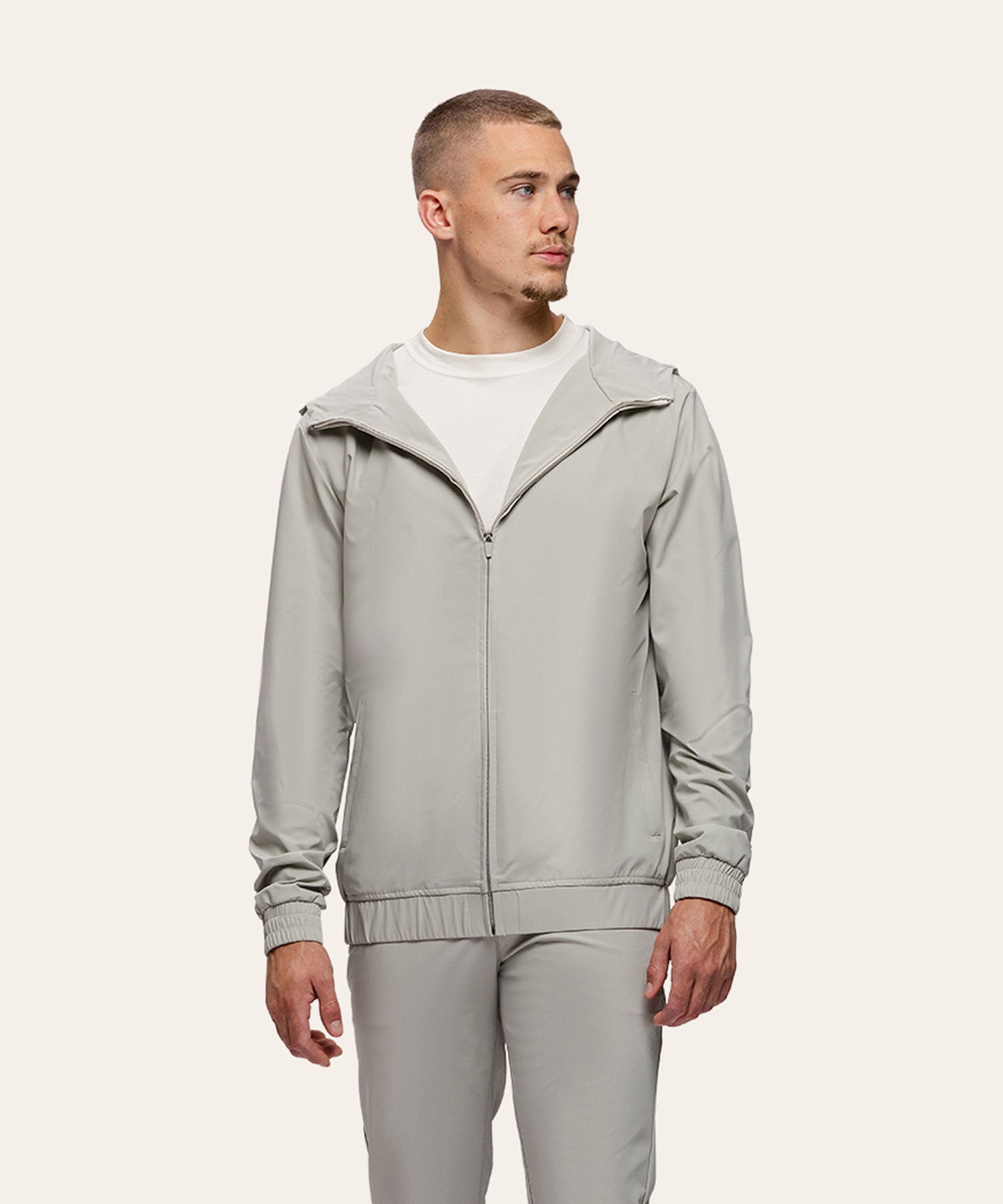 Tracksuit Jacket with Hood Sand