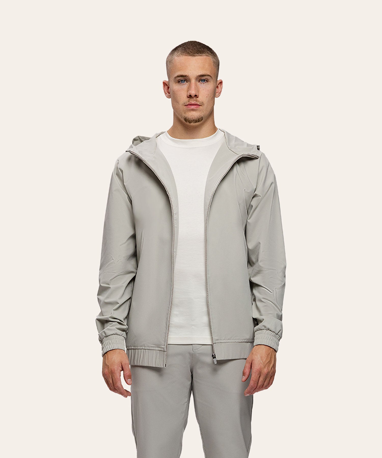 Tracksuit Jacket with Hood Sand