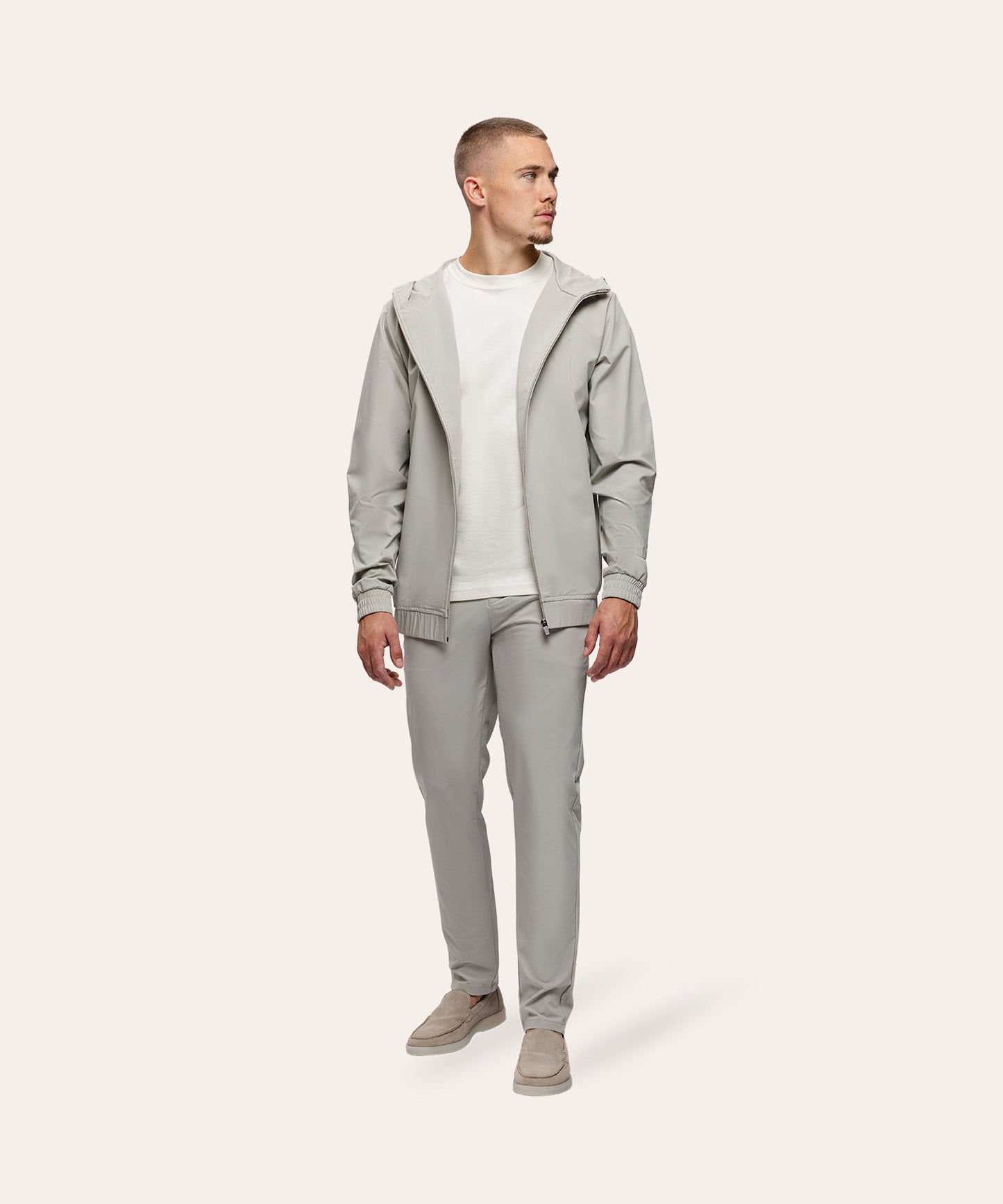 Tracksuit Jacket with Hood Sand