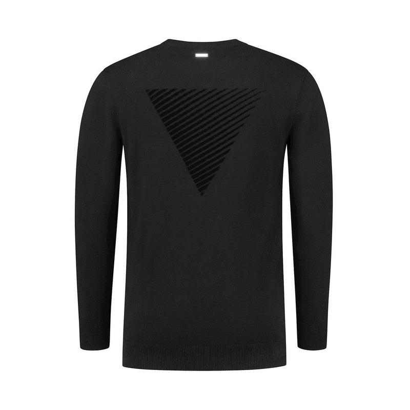Triangle Flock Print Knit Sweater-Purewhite-Mansion Clothing