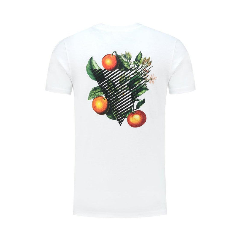 Triangle Orange Branch T-shirt - White-Pure Path-Mansion Clothing