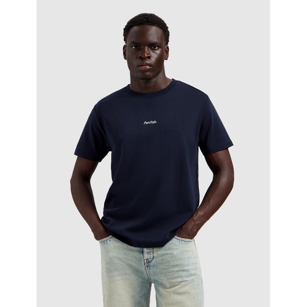 Trio of Flowers T-shirt Dark Navy-Pure Path-Mansion Clothing
