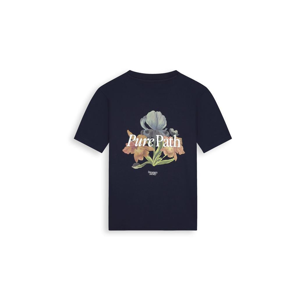 Trio of Flowers T-shirt Dark Navy-Pure Path-Mansion Clothing