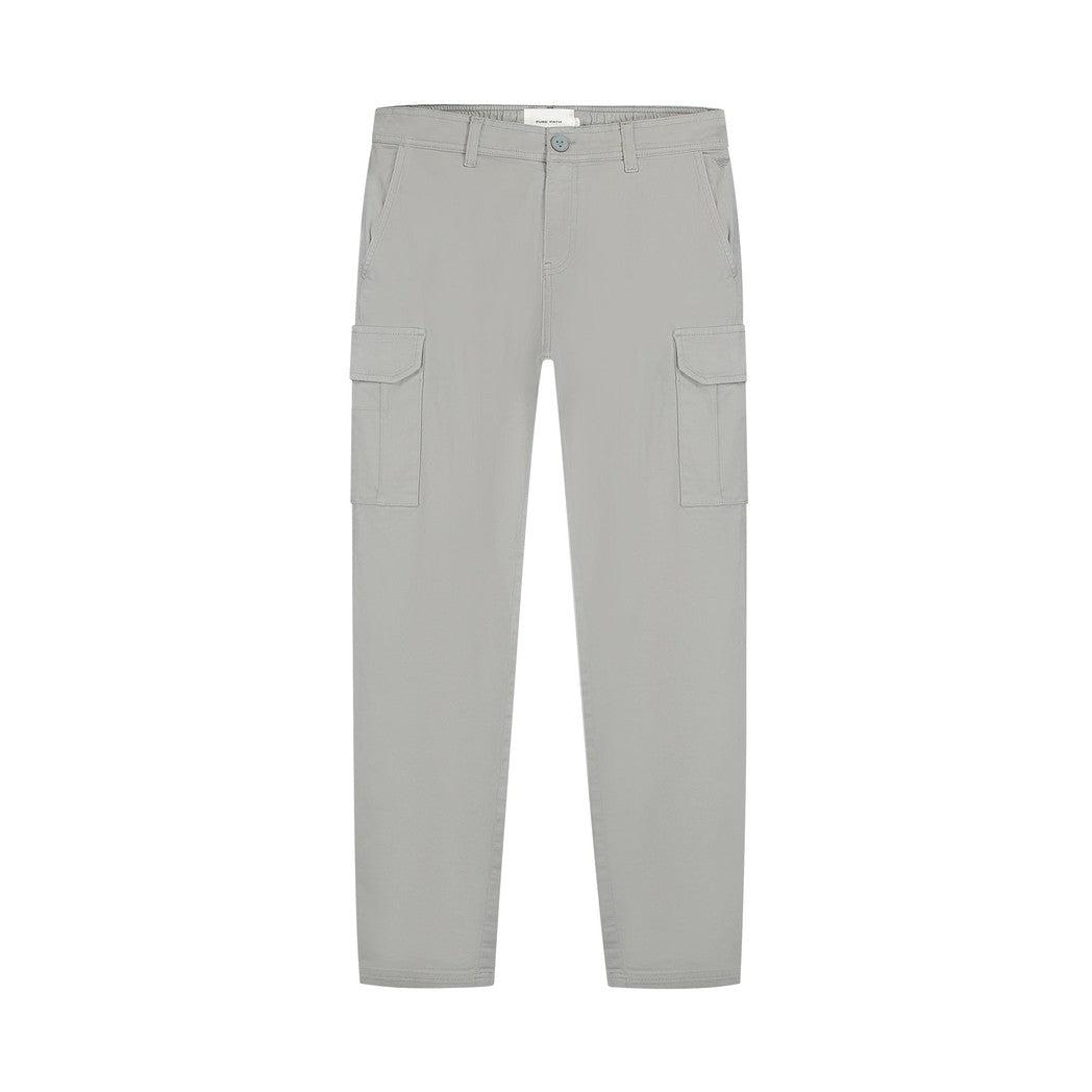 Twill Cargo Pants Grey Plain-Pure Path-Mansion Clothing