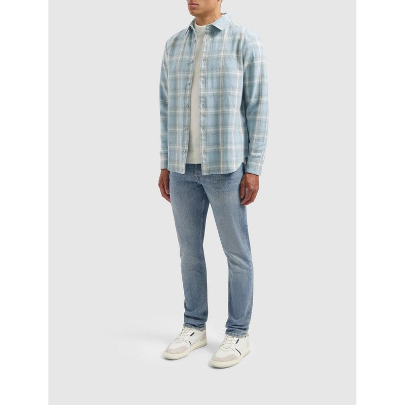 Twill Checked Overshirt Lt Blue
