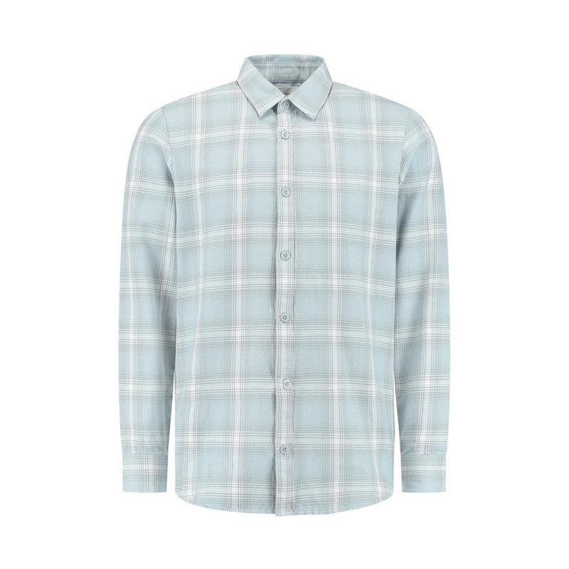 Twill Checked Overshirt Lt Blue