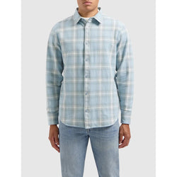 Twill Checked Overshirt Lt Blue