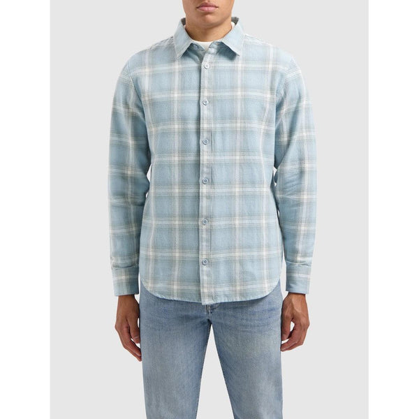 Twill Checked Overshirt Lt Blue