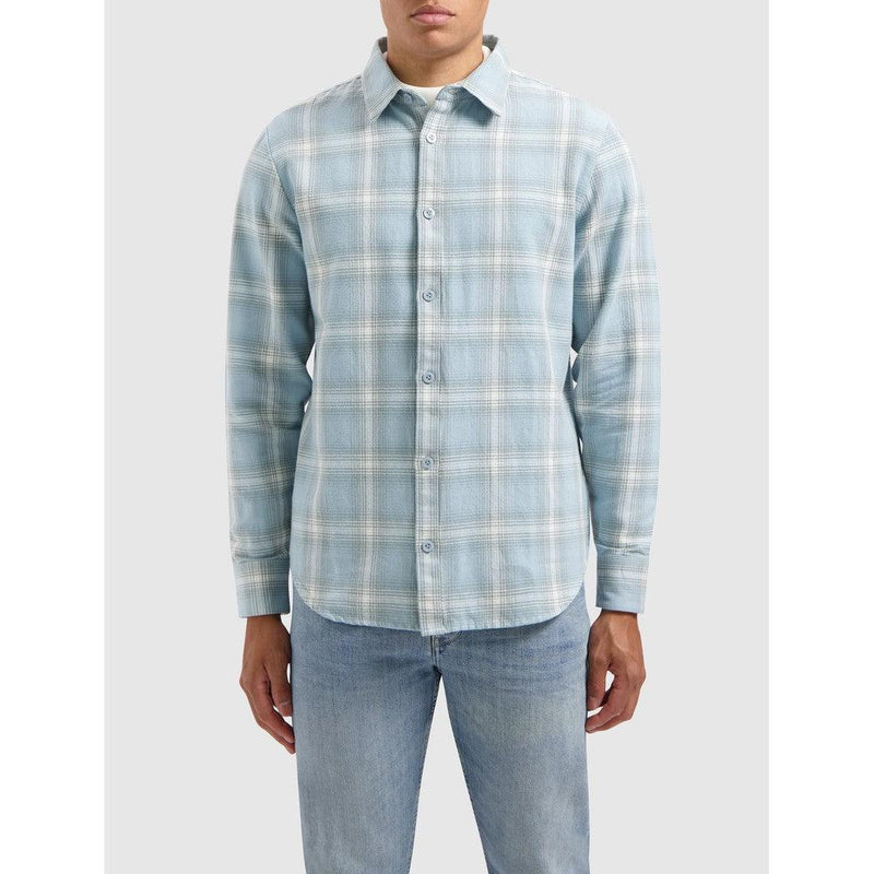 Twill Checked Overshirt Lt Blue