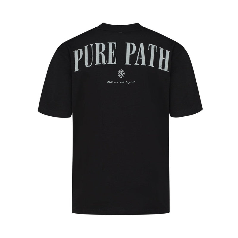 Vintage Back Print T-shirt - Black-Pure Path-Mansion Clothing