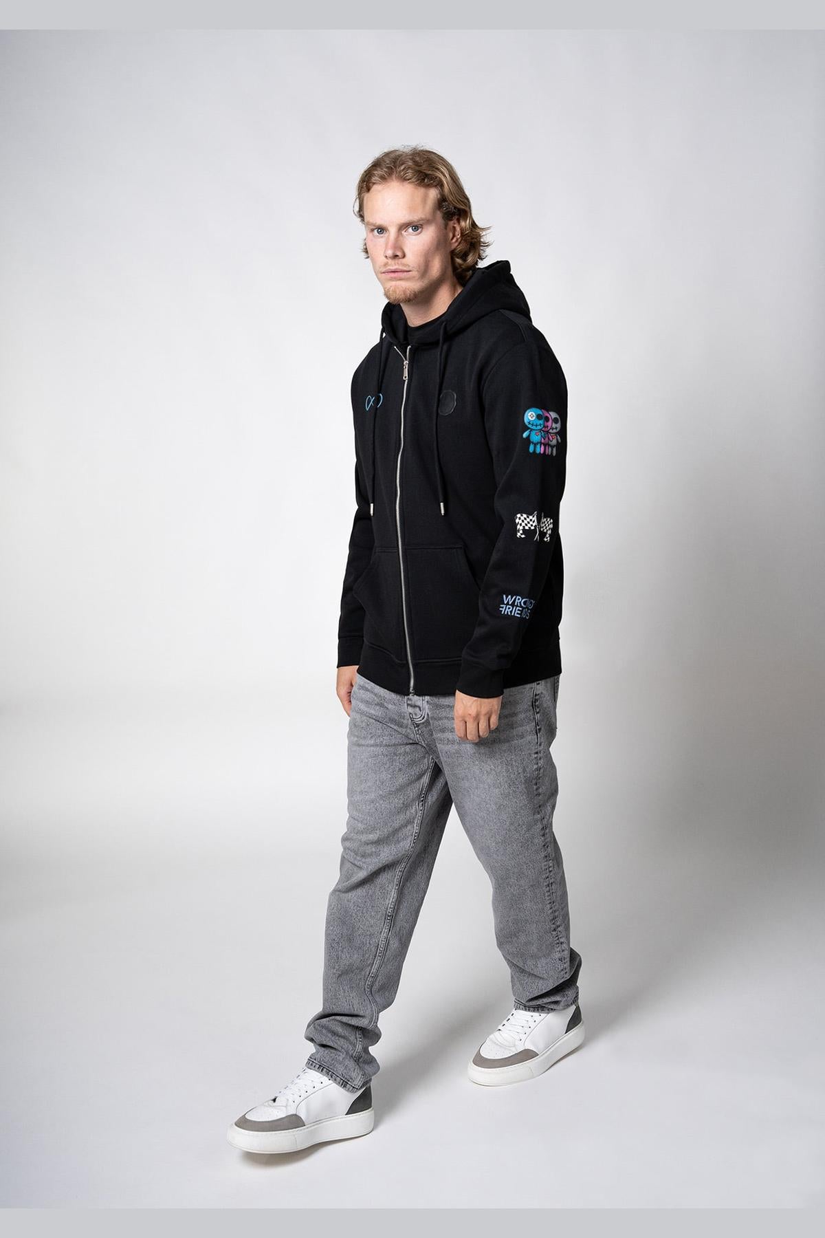 Gunnar Zipped Hoodie Black