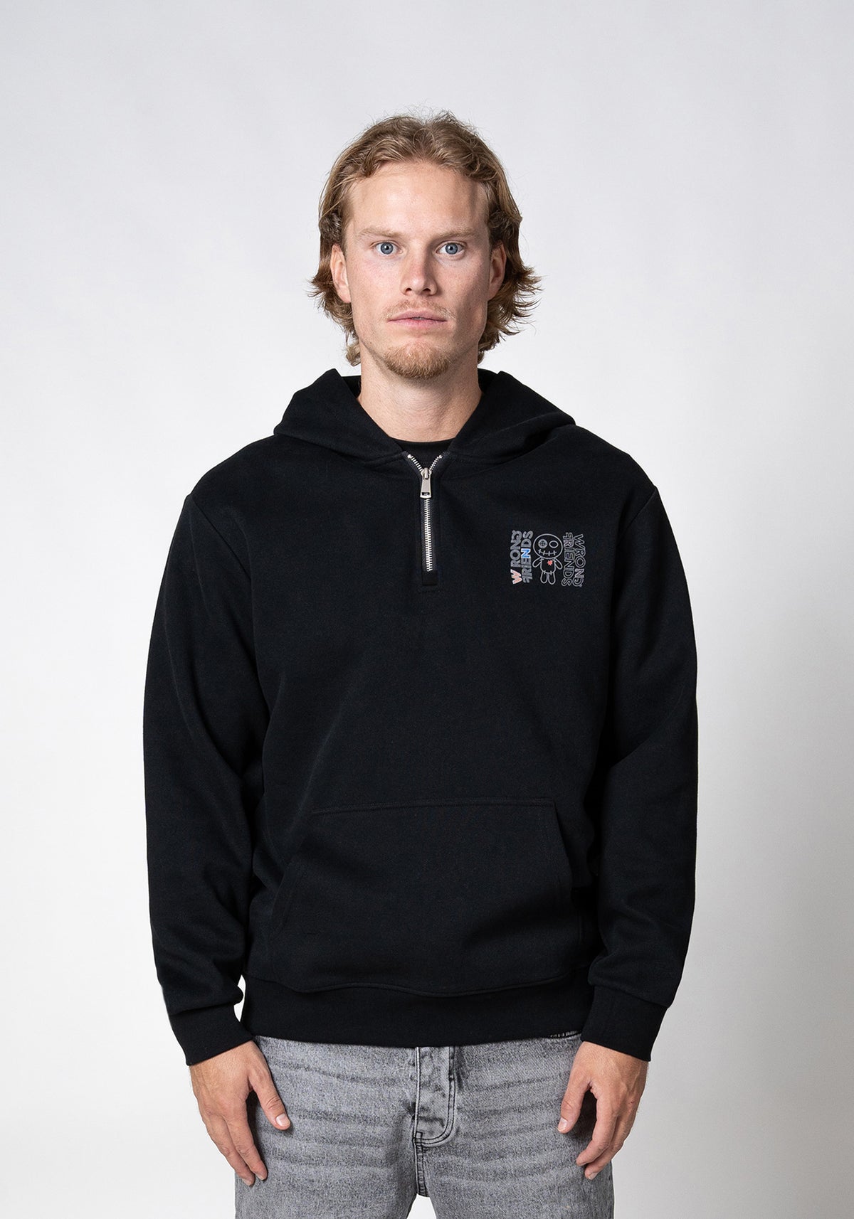 Nelson Half Zip Hoodie Black