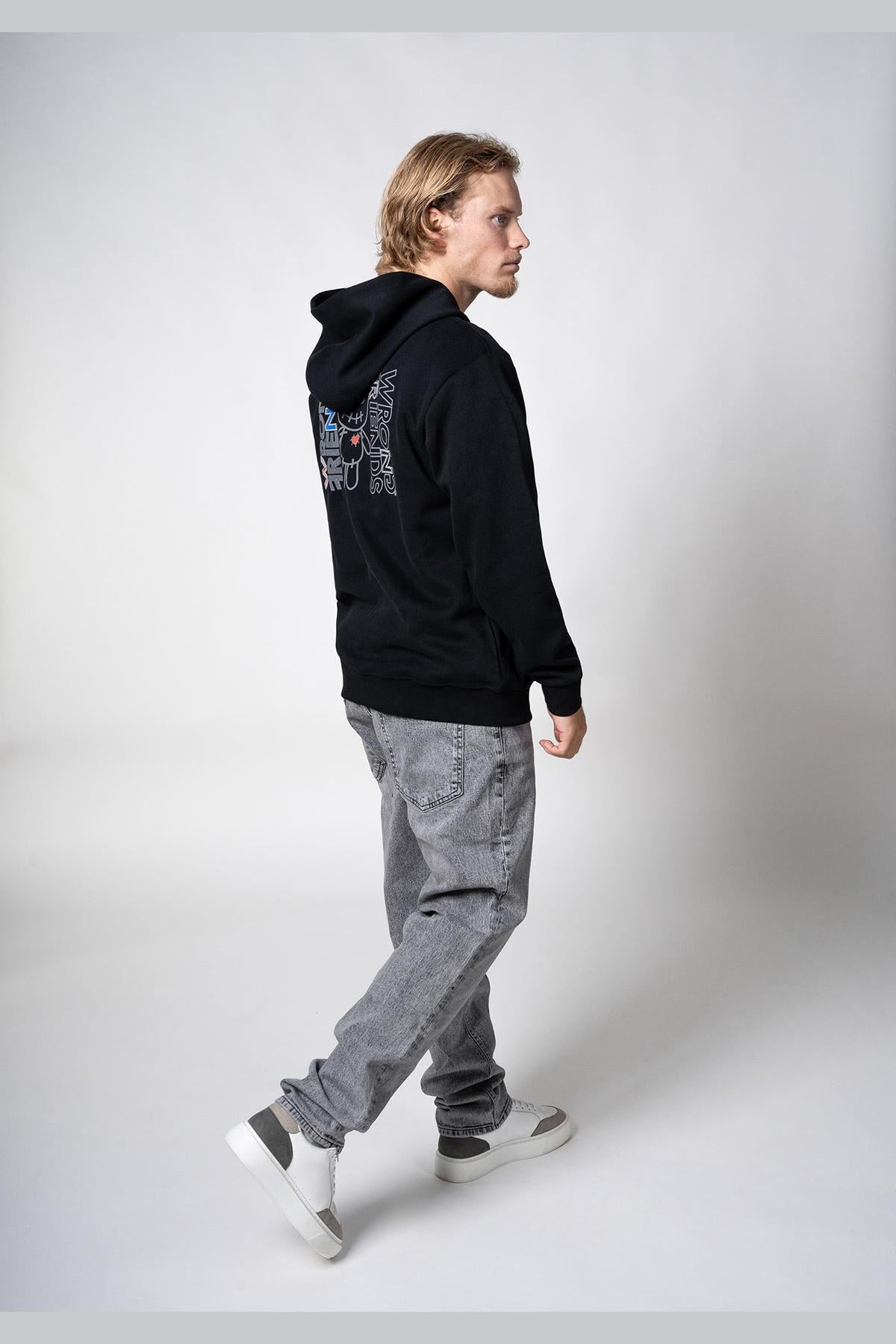 Nelson Half Zip Hoodie Black