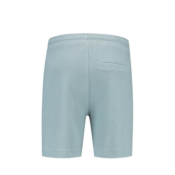 Waffle Shorts Blue Grey-Pure Path-Mansion Clothing