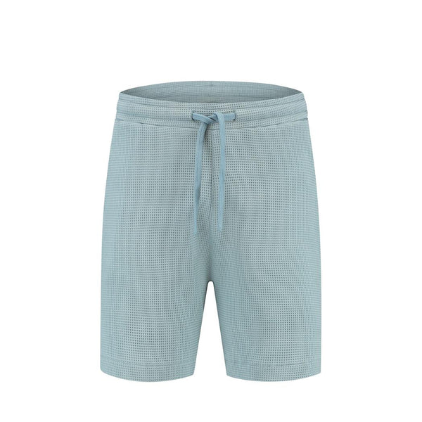 Waffle Shorts Blue Grey-Pure Path-Mansion Clothing