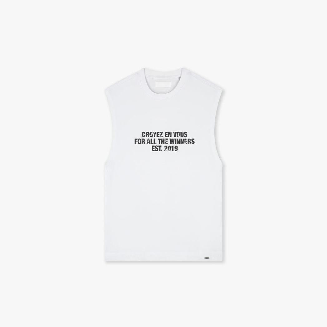 Winners Sleeveless t-shirt White-CROYEZ-Mansion Clothing