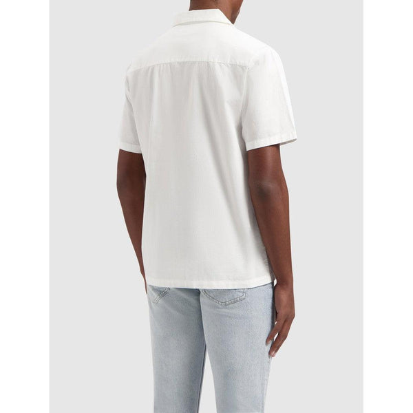 Wordmark Short Sleeve Shirt - White-Pure Path-Mansion Clothing