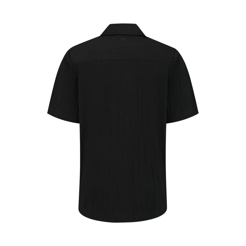 Wrinkled Short Sleeve Shirt - Black