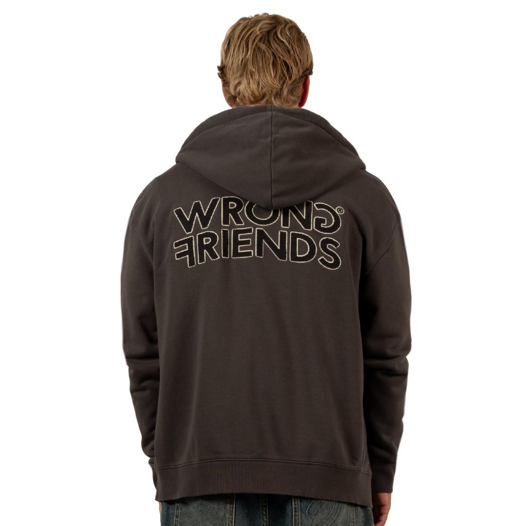 Wrong Friends Oxford Zipped Hoodie WF1201 Grey-wrong friends-Mansion Clothing