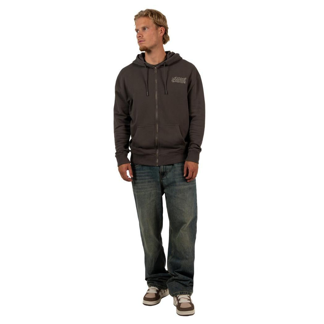 Wrong Friends Oxford Zipped Hoodie WF1201 Grey-wrong friends-Mansion Clothing