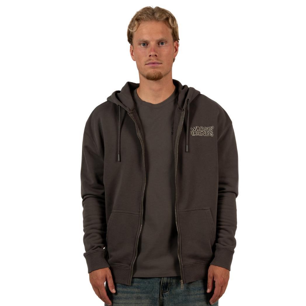 Wrong Friends Oxford Zipped Hoodie WF1201 Grey-wrong friends-Mansion Clothing