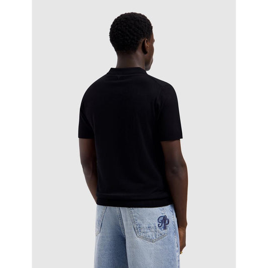 Zip Knitted Polo Black-Pure Path-Mansion Clothing