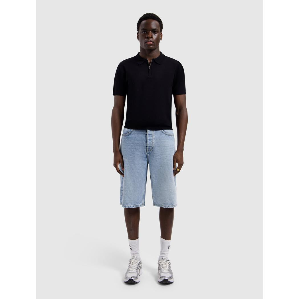 Zip Knitted Polo Black