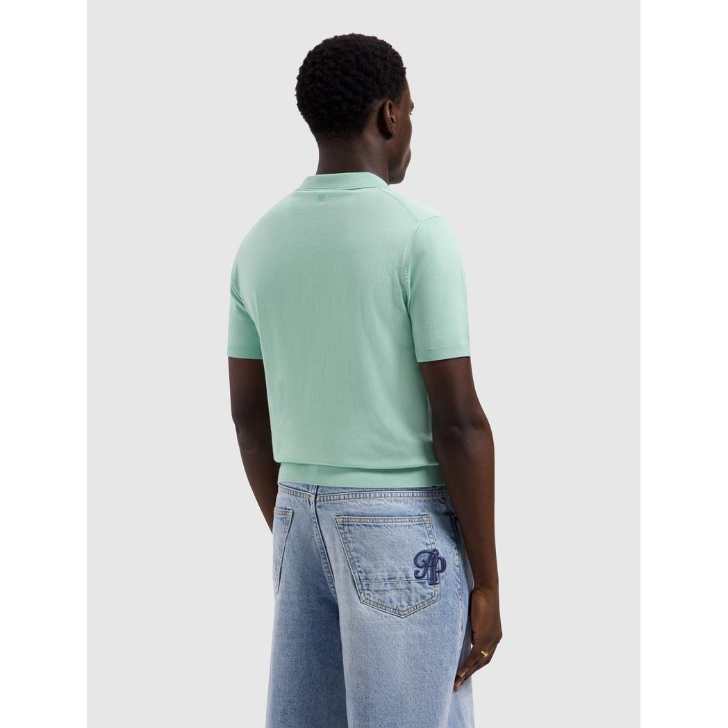 Zip Knitted Polo Mint-Pure Path-Mansion Clothing