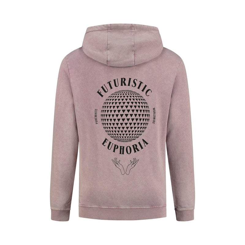 Hoodie with acid wash and artwork