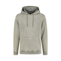 Hoodie with acid wash and artwork-Purewhite-Mansion Clothing